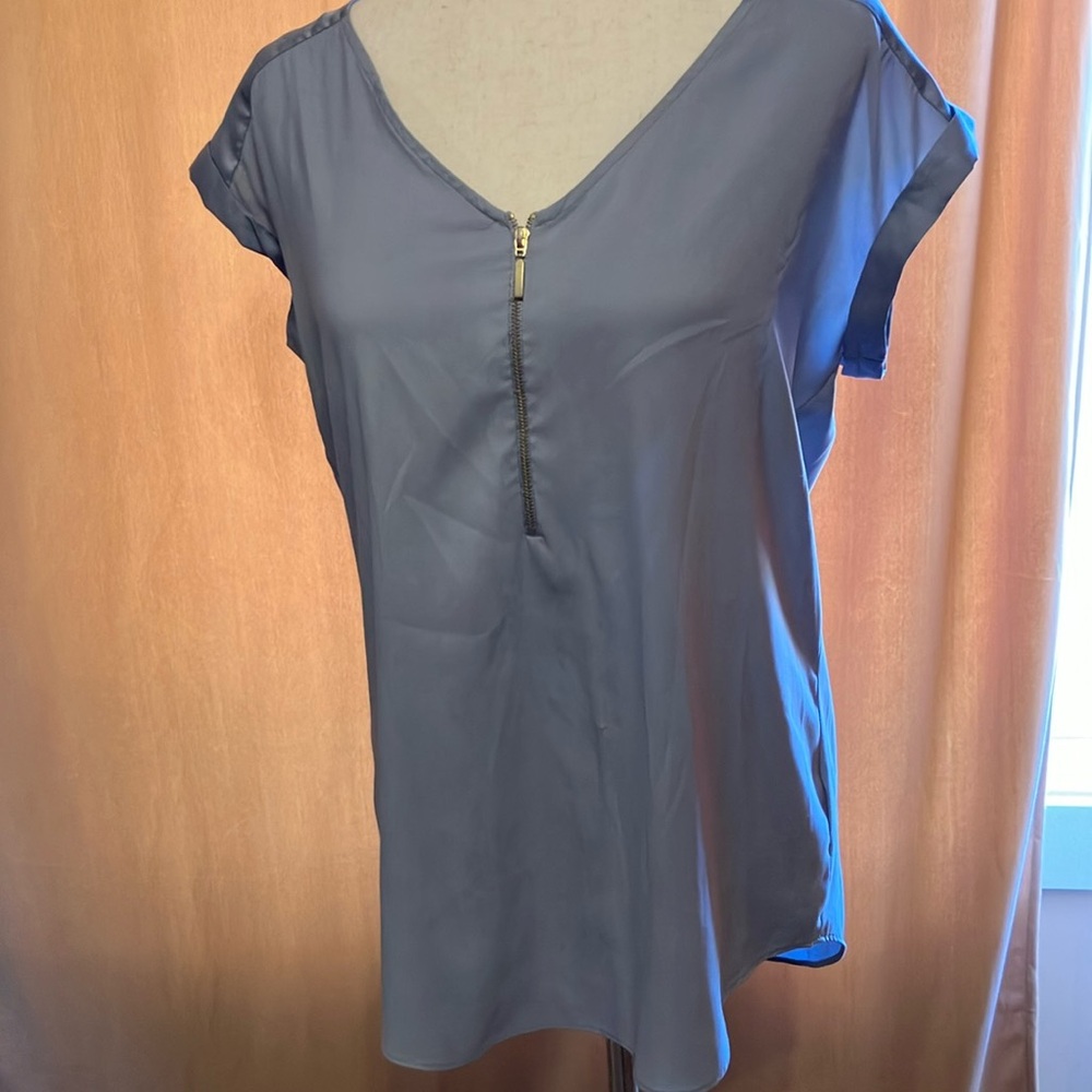 Express Blue Buttoned Relaxed Blouse